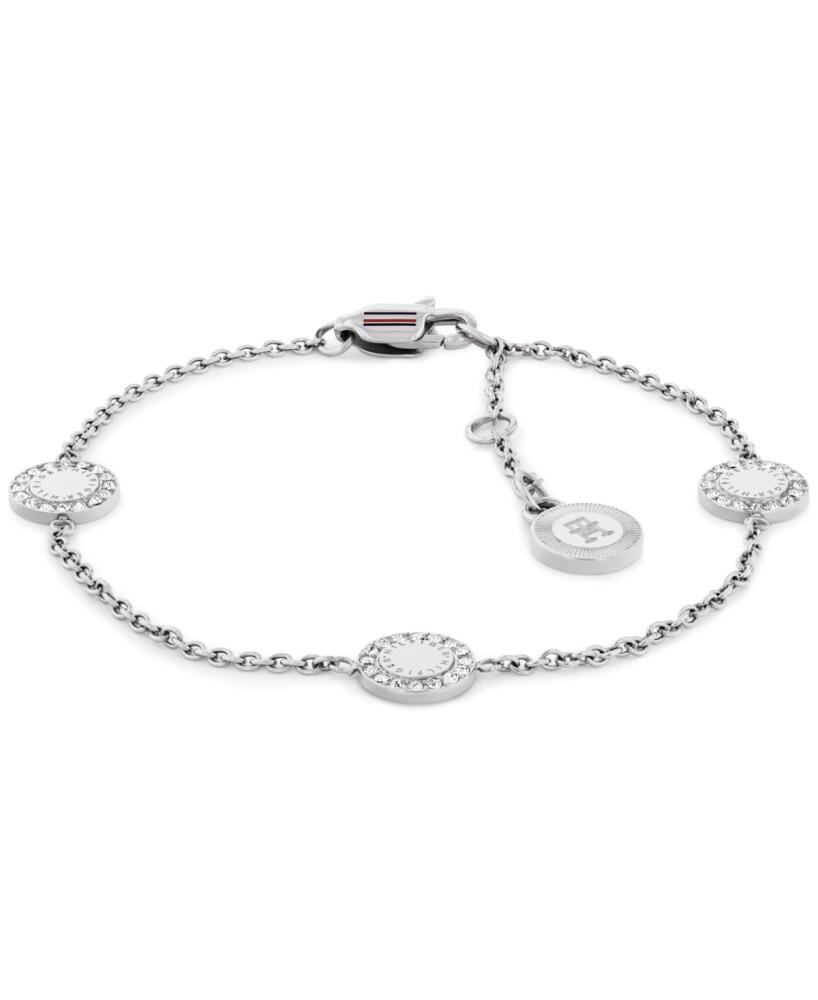 Tommy Hilfiger Stationed Crystal Pendant Bracelet - Silver Cover