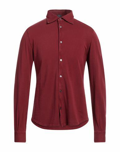 Fedeli Man Shirt Burgundy Cotton Cover