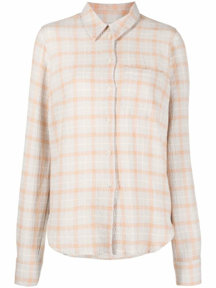 Henrik Vibskov check-print long-sleeve shirt - Grey Cover