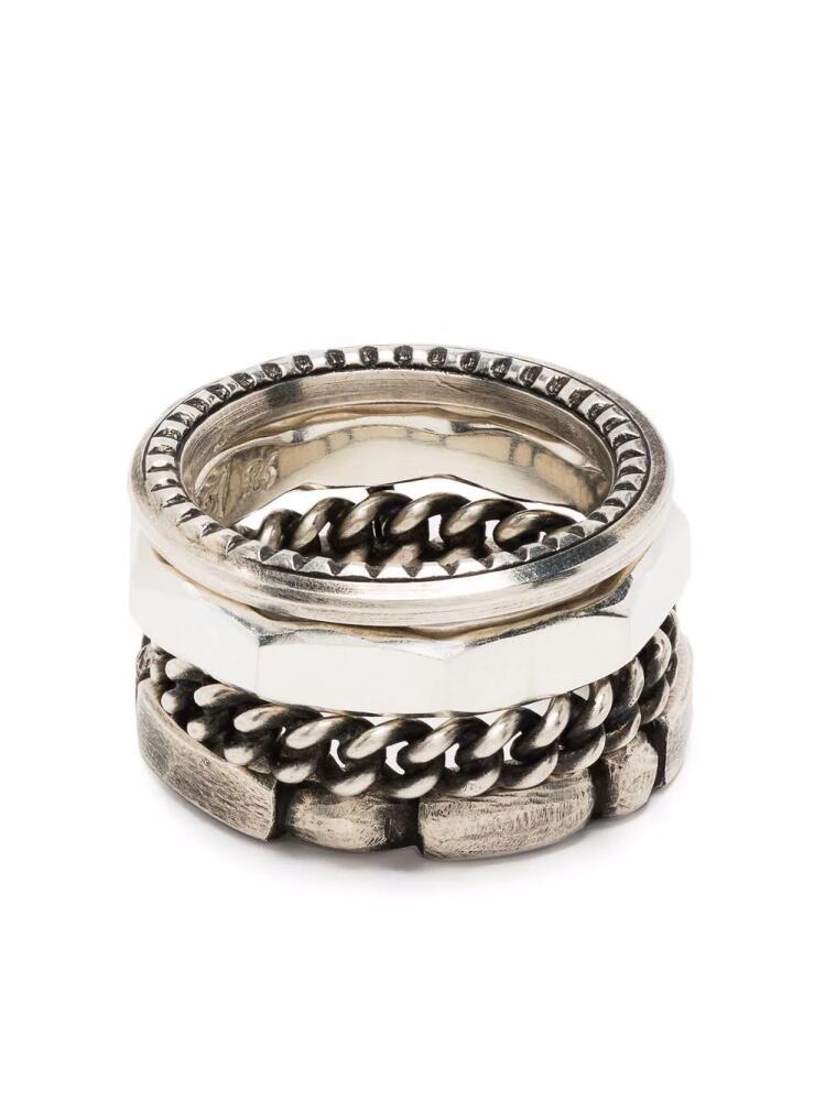 WERKSTATT:MÜNCHEN multi stacked ring - Silver Cover