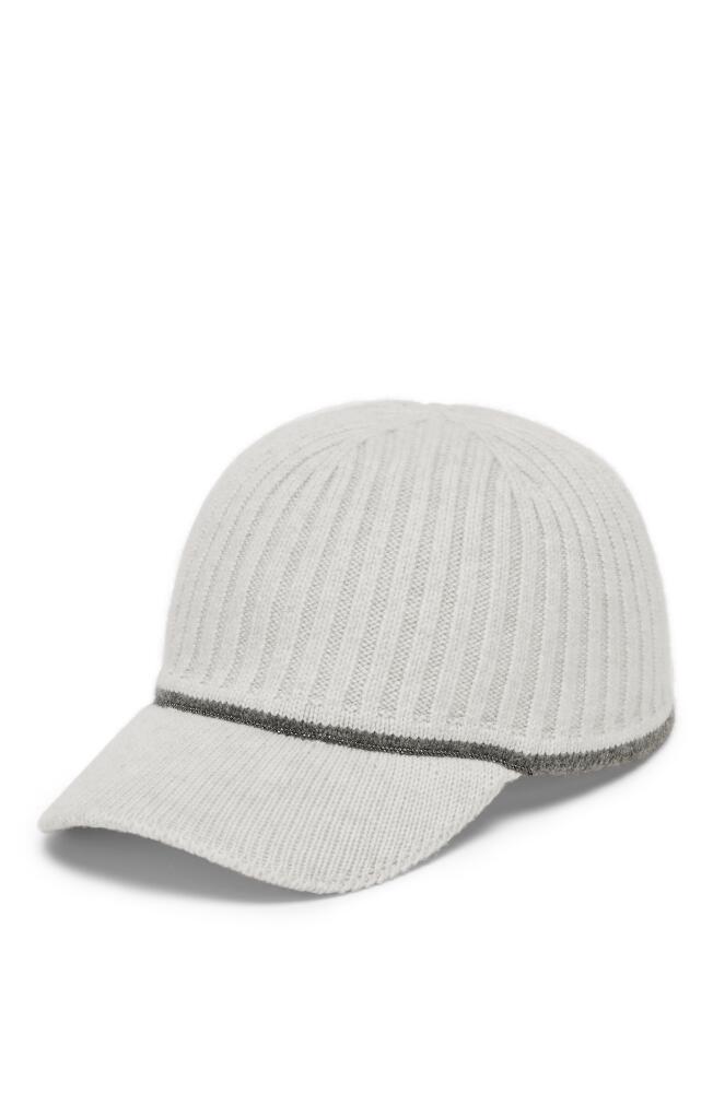 Brunello Cucinelli Baseball Cap with monili in Pearl Grey Cover