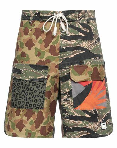 Palm Angels Man Shorts & Bermuda Shorts Military green Cotton, Polyester Cover