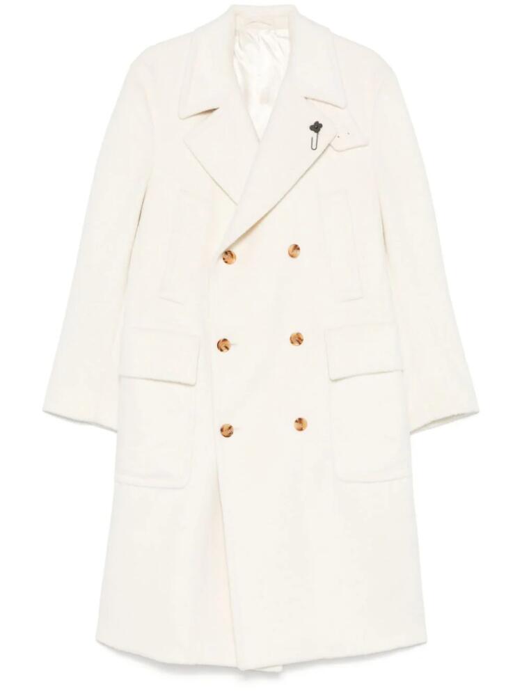 Lardini double-breasted coat - White Cover