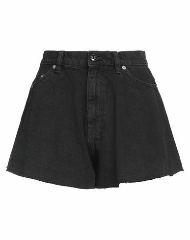 Semicouture Woman Denim shorts Black Cotton Cover