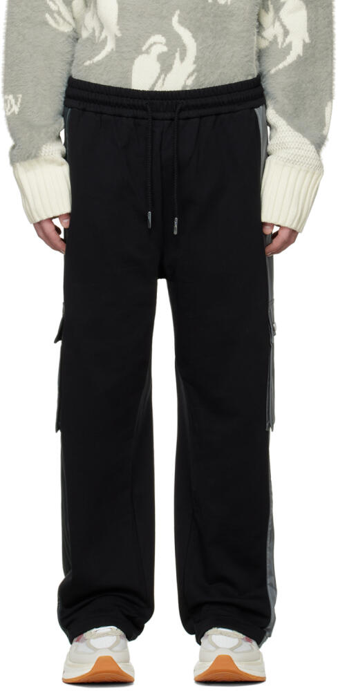 Feng Chen Wang Black & Gray Paneled Cargo Pants Cover