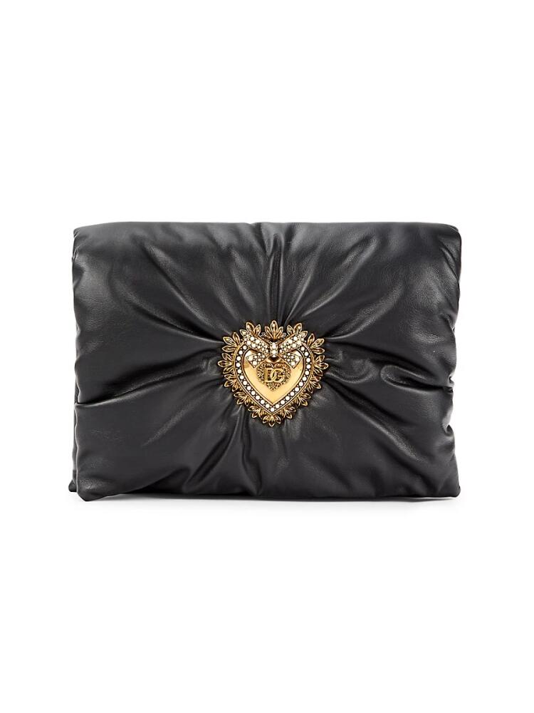 Dolce & Gabbana Women's Devotion Leather Clutch - Black Cover