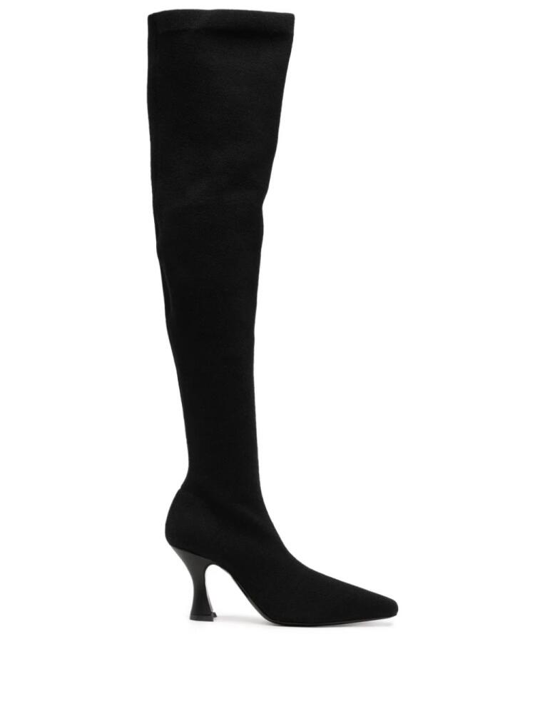 NEOUS 80mm leather knee boots - Black Cover