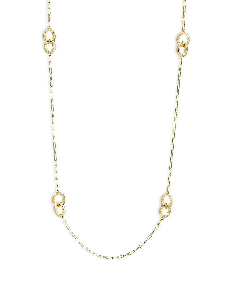 L. Klein 18K Yellow Gold Duetto Interlocking Hammered Link Necklace, 30 Cover