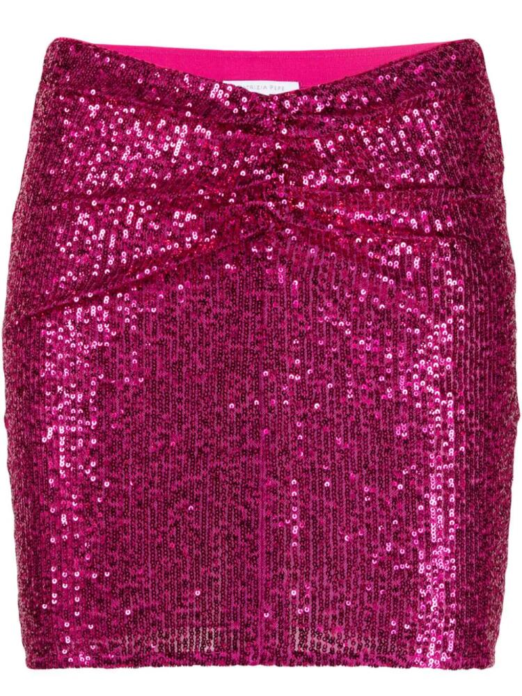 Patrizia Pepe gathered sequin miniskirt - Pink Cover