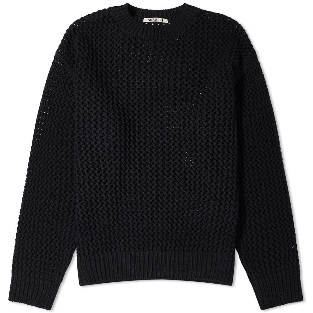 Auralee Men's Mesh Knit Jumper in Dark Navy Cover