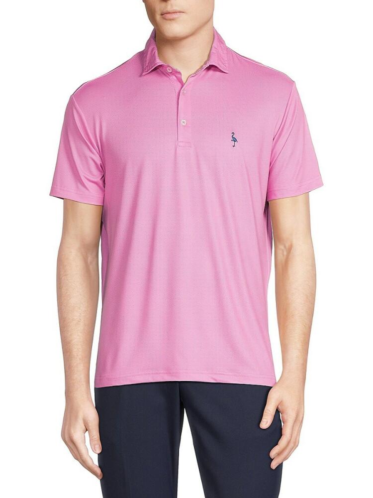 TailorByrd Men's Chevron Polo - Rose Pink Cover