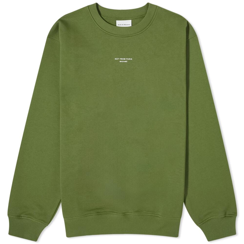 Drôle de Monsieur Men's Not From Paris Madame Crew Sweat in Khaki Cover