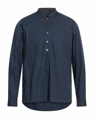 Daniele Alessandrini Man Shirt Navy blue Cotton Cover