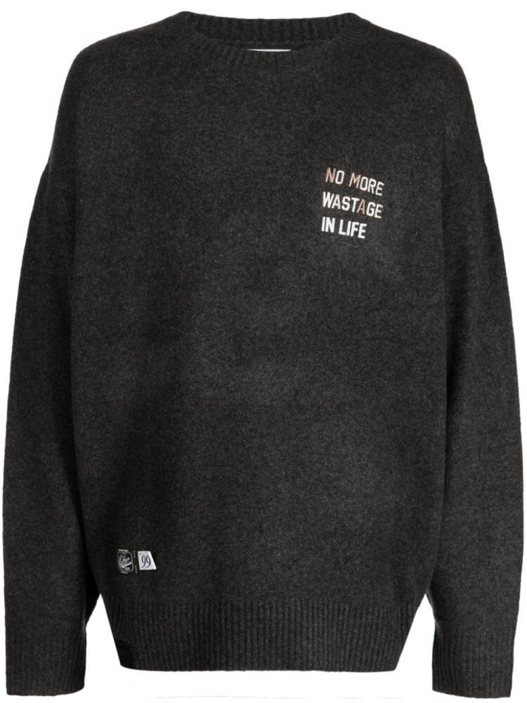 izzue slogan-print crew-neck jumper - Grey Cover