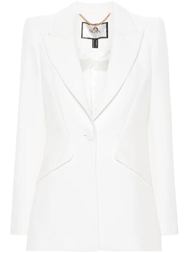 NISSA single-breasted blazer - White Cover