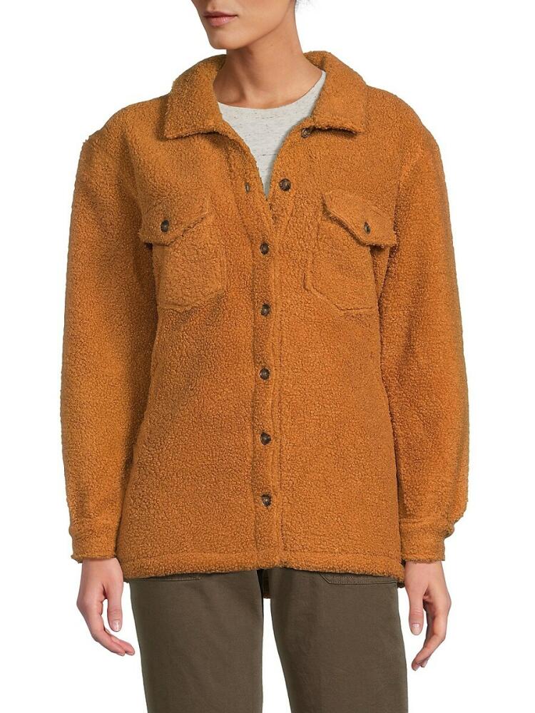 Marine Layer Women's Faux Shearling Overshirt - Cashew Cover