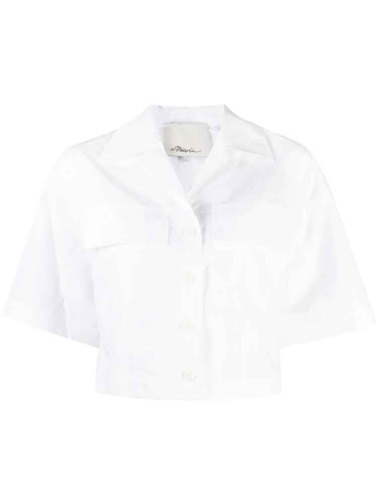 3.1 Phillip Lim cropped short-sleeve shirt - White Cover