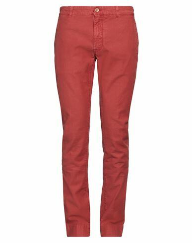 Hand Picked Man Pants Brick red Cotton, Elastane Cover