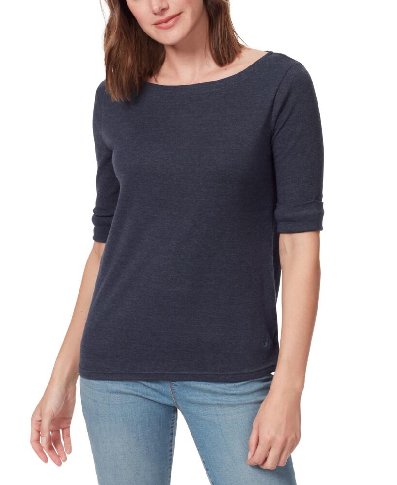 Gloria Vanderbilt Women's Alanis Boat Neck Elbow-Sleeve T-Shirt - Midnight Affair Cover