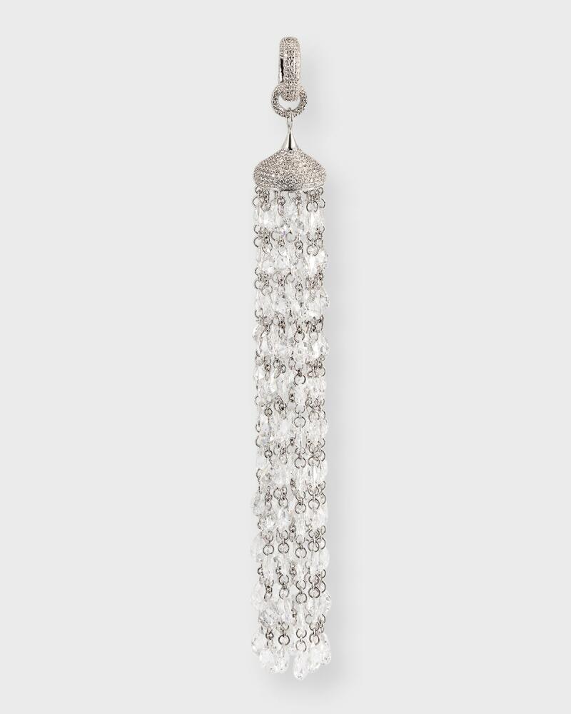 64 Facets 18k White Gold Diamond Tassel Enhancer, 13.09tcw Cover