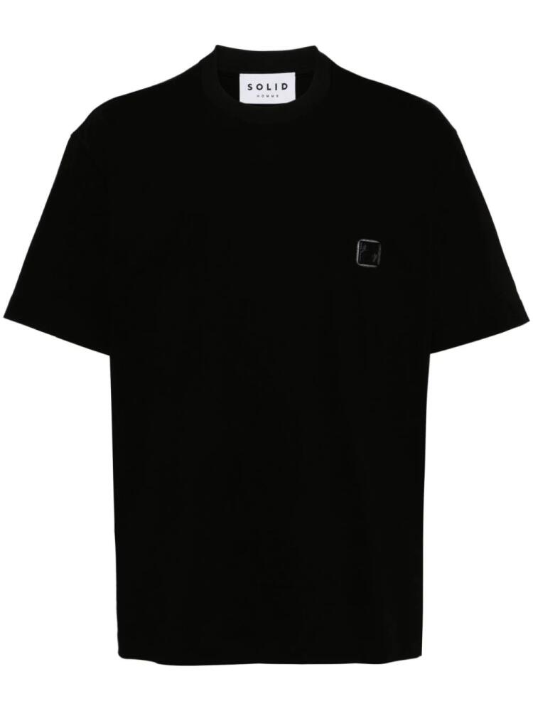 SOLID HOMME logo-print cotton T-shirt - Black Cover