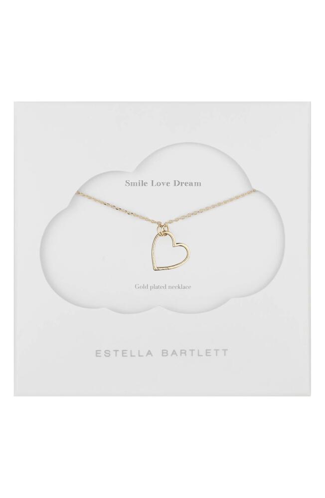 Estella Bartlett Smile Dream Love Open Heart Necklace in Gold Cover