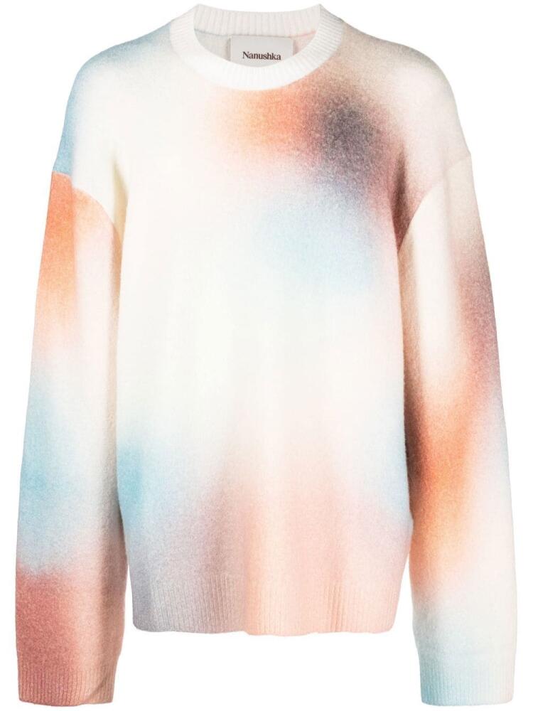 Nanushka Jetse tie-dye print crew neck sweatshirt - Neutrals Cover