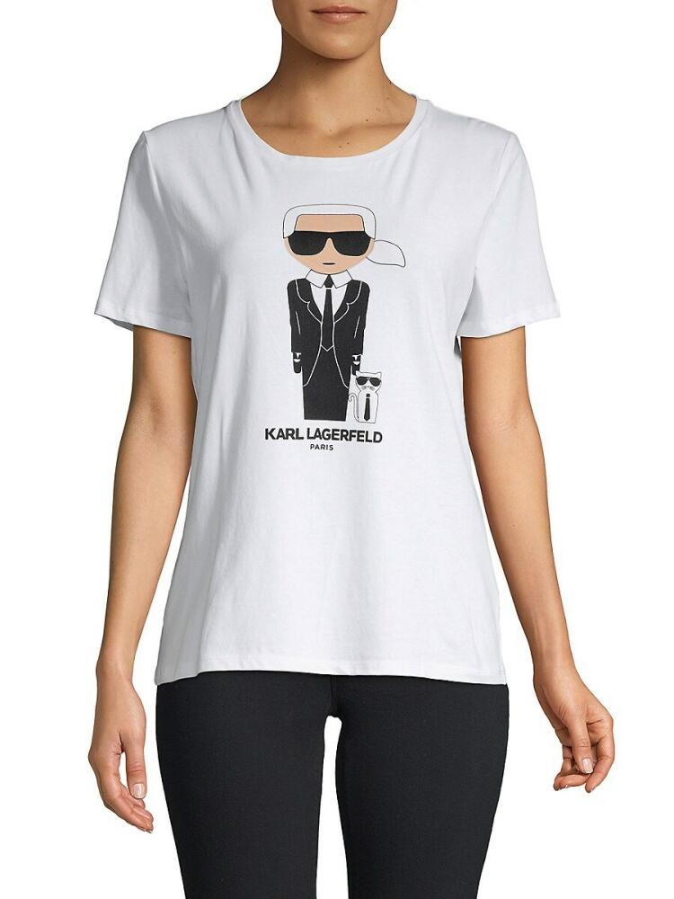 Karl Lagerfeld Paris Women's Iconic Doll Graphic Tee - White Cover