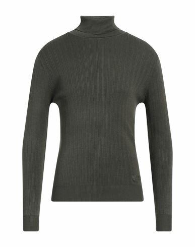 Costume National Man Turtleneck Military green Viscose, Nylon Cover