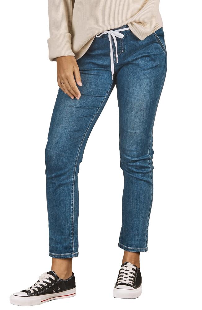 Angel Maternity Amber Under the Bump Ankle Skinny Maternity Jeans in Blue Denim Cover