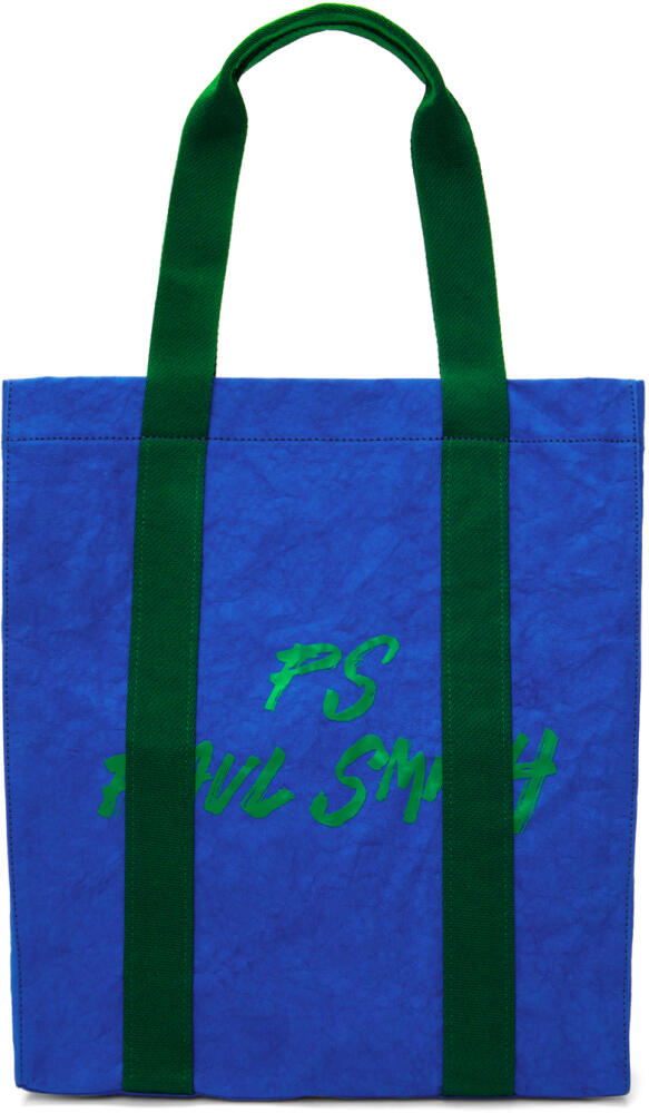 PS by Paul Smith Blue Paper Crinkle Tote Cover