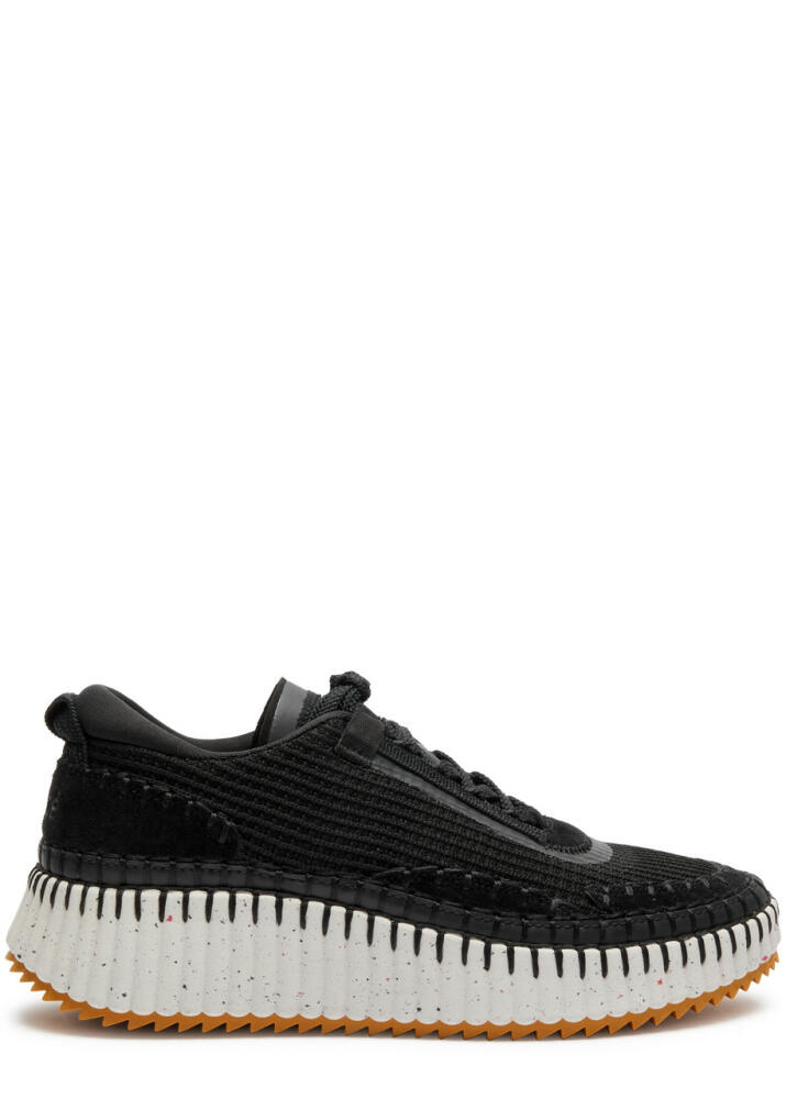 Chloe Nama Panelled Recycled Mesh Sneakers - Black Cover