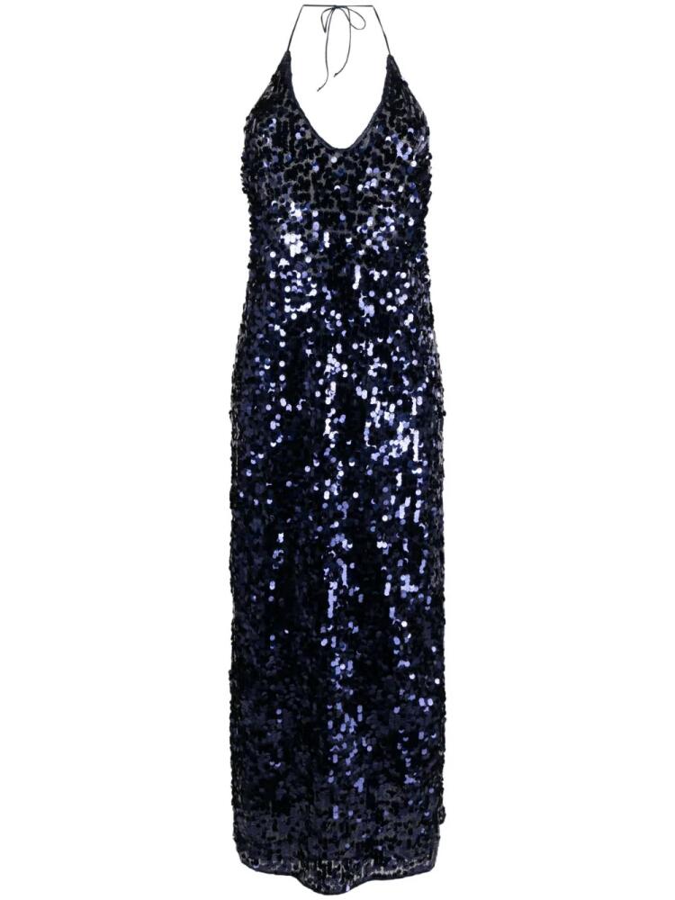 Oséree sequinned halterneck sleeveless dress - Blue Cover