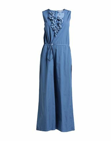 European Culture Woman Jumpsuit Slate blue Cotton, Silk Cover