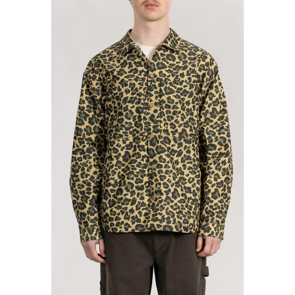 STAN RAY Leopard Print Snap-Up Shirt in Leopard Camo Cover