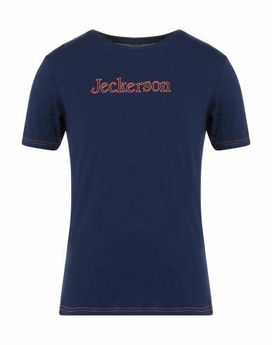 Jeckerson Man T-shirt Midnight blue Cotton, Elastane Cover