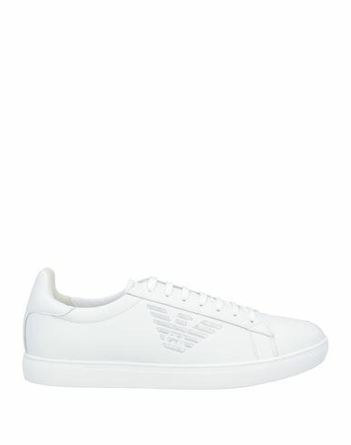 Emporio Armani Man Sneakers White Cow leather Cover