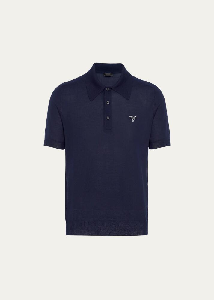 Prada Men's Cashmere Polo Shirt Cover