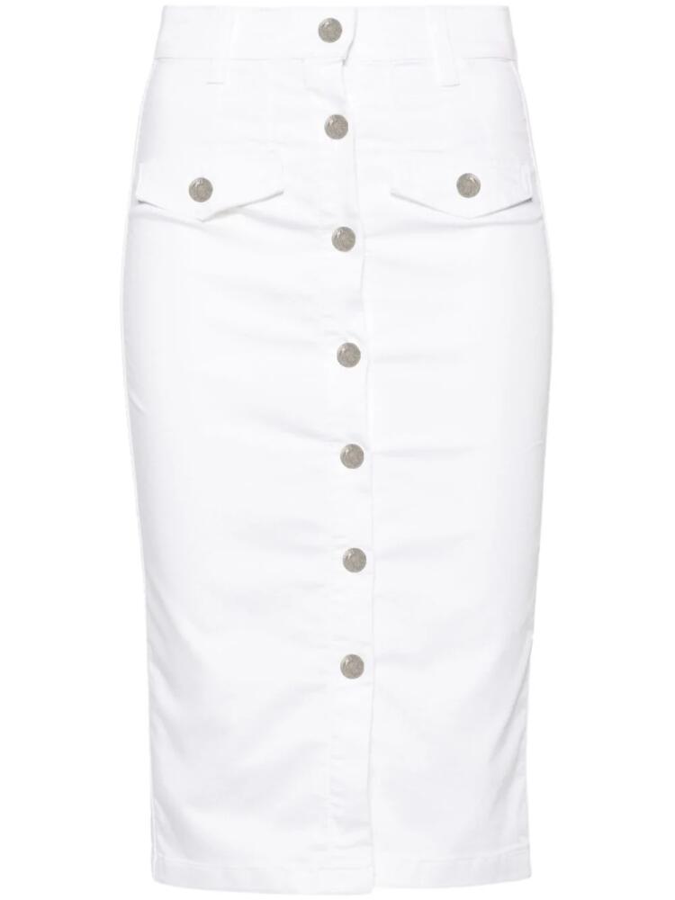 LIU JO buttoned twill skirt - White Cover