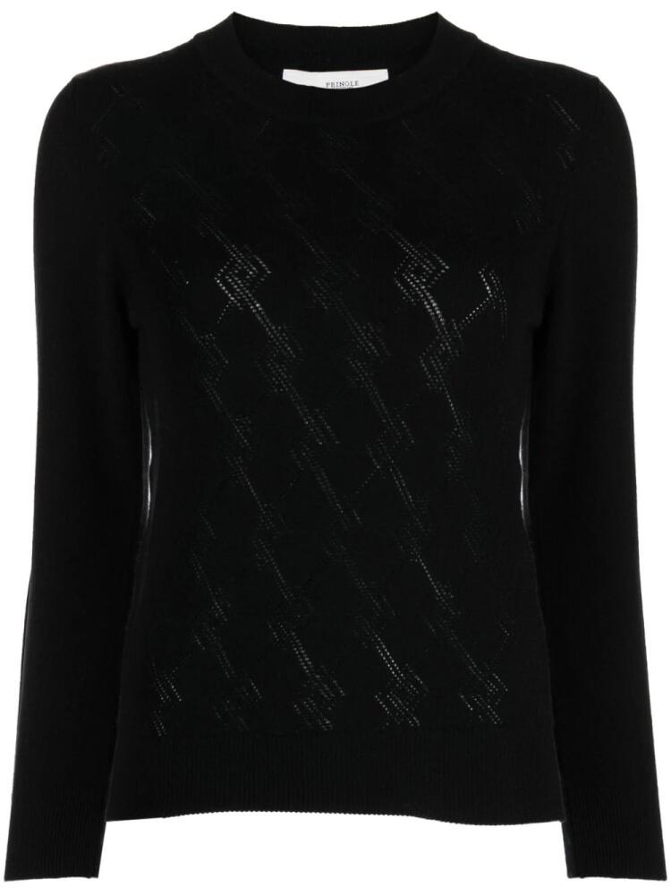 Pringle of Scotland pointelle-argyle knit cashmere jumper - Black Cover