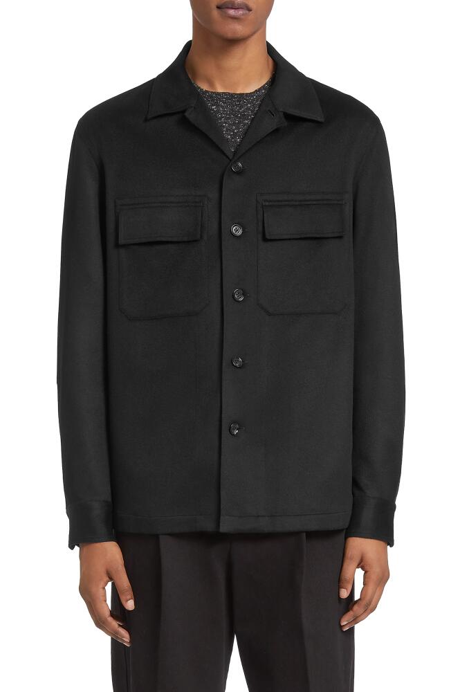 ZEGNA Oasi Cashmere Overshirt in Black Cover