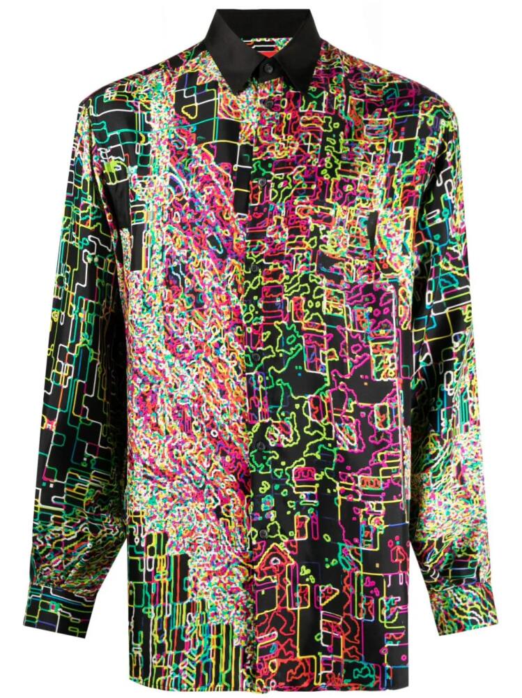 Ferrari graphic-print silk shirt - Green Cover