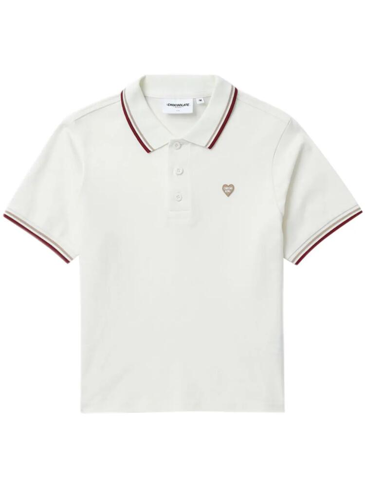 CHOCOOLATE logo-embroidered polo shirt - White Cover