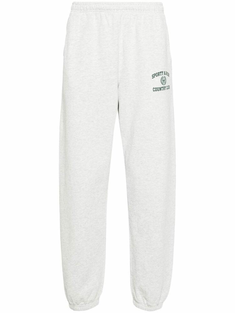 Sporty & Rich Varsity Crest cotton track pants - Grey Cover