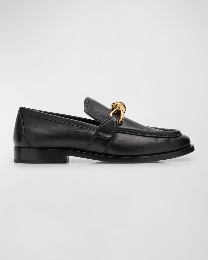 Bottega Veneta Astaire Metallic Knot Leather Loafers Cover