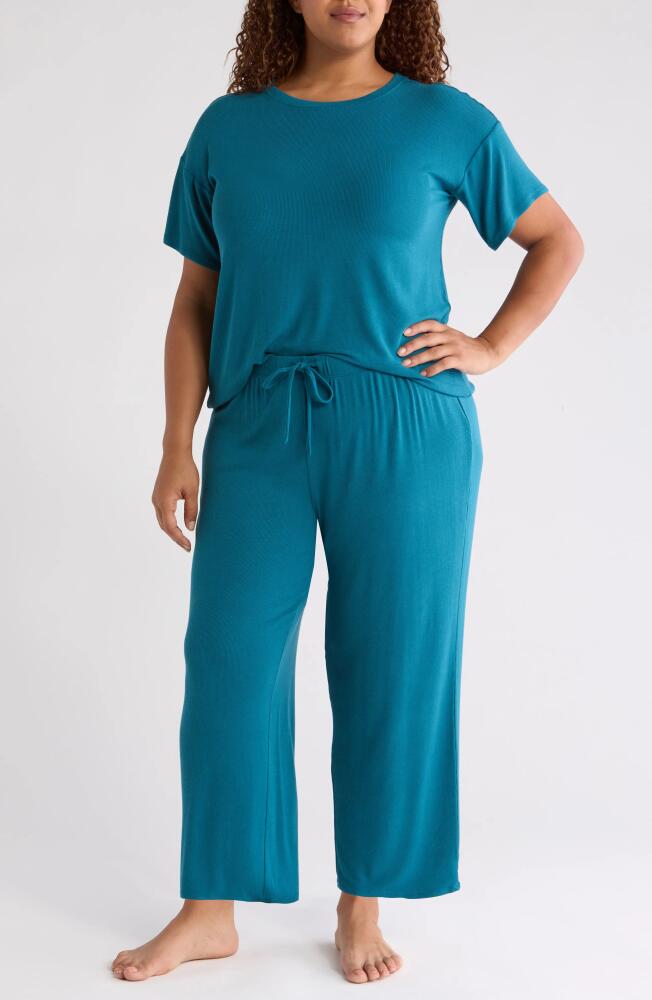 Nordstrom Moonlight Eco Easy Rib Pajamas in Teal Feather Cover