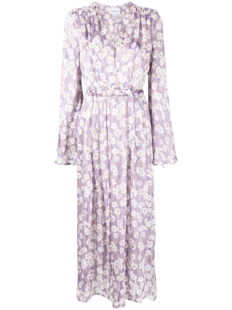 Sabina Musayev floral-print midi dress - Purple Cover