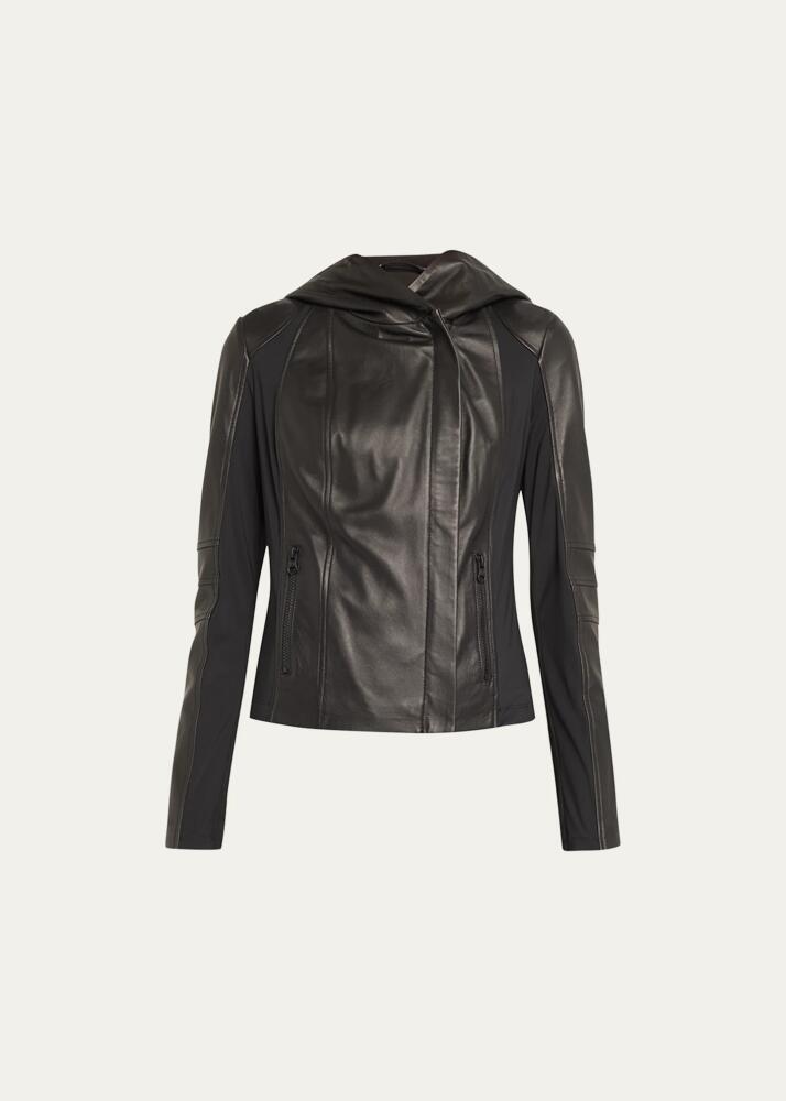 Blanc Noir Too Shy Hooded Leather Jacket Cover