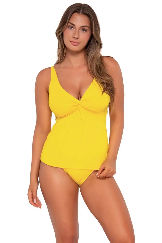 Sunsets Forever Tankini-40D/42C in Lemon Zest Sandbar Rib Cover