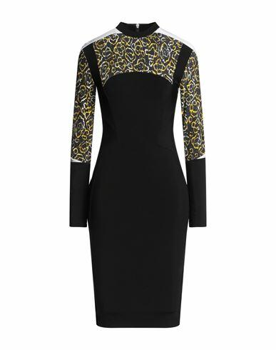 Just Cavalli Woman Midi dress Black Viscose, Elastane Cover